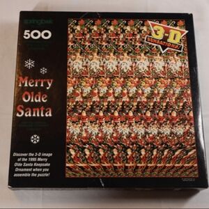 Vintage Springbok "Merry Olde Santa" 500 Piece 3D Sensations Jigsaw Puzzle